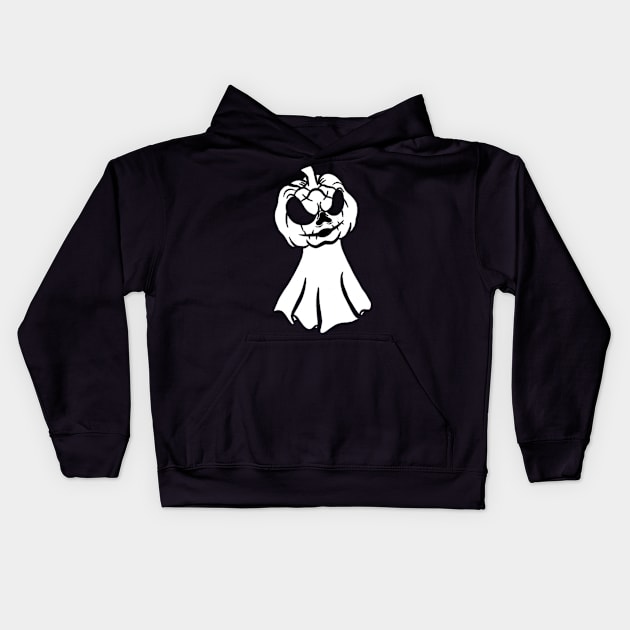 Carved Pumpkin Ghost Kids Hoodie by Nene_Bee